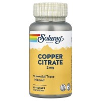 Solaray Copper Citrate 2 mg, 60 вегакапсул