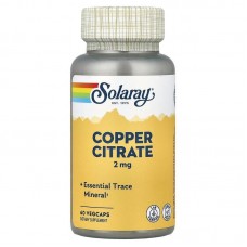 Solaray Copper Citrate 2 mg, 60 вегакапсул