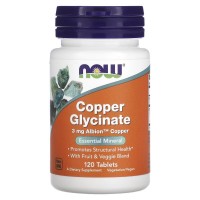 NOW Copper Glycinate 3 mg, 120 таблеток