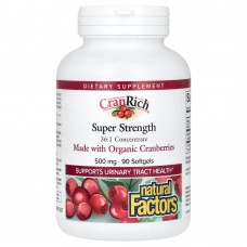 Natural Factors CranRich Cranberry Concentrate Super Strength, 90 гелевих капсул Natural Factors CranRich Cranberry Concentrate Super Strength, 90 гелевих капсул