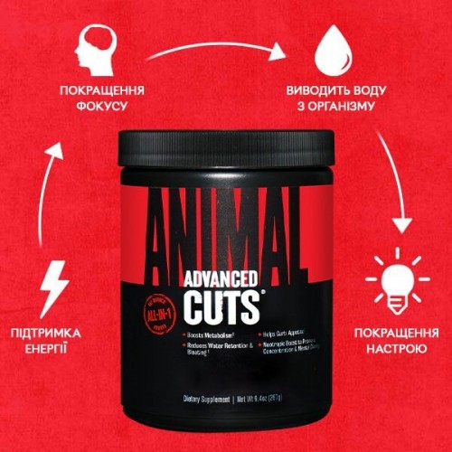 Universal Nutrition Animal Cuts Powder, 42 порції - 265 г Апельсин-манго CN13904-1 Universal Nutrition Universal Nutrition Animal Cuts Powder, 42 порції - 265 г Апельсин-манго CN13904-1 Universal Nutrition
