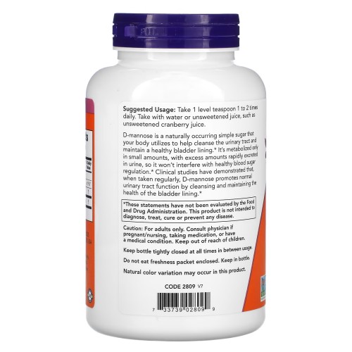 NOW D-Mannose Powder, 170 грам CN10548 NOW NOW D-Mannose Powder, 170 грам CN10548 NOW