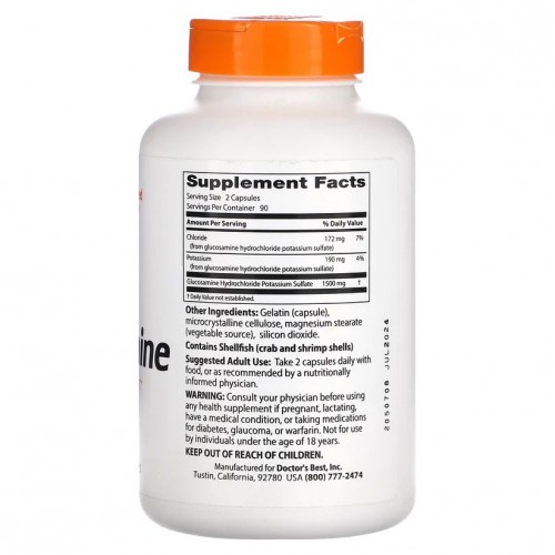 Doctor's Best Doctor's Best Glucosamine 750 mg, 180 капсул CN13786 Doctor's Best Doctor's Best Glucosamine 750 mg, 180 капсул CN13786