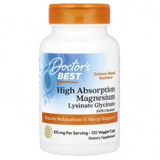 Doctor's Best Magnesium 100 mg, 120 вегакапсул