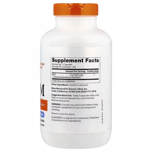 Doctor's Best MSM with OptiMSM, 360 капсул CN16856 Doctor's Best MSM with OptiMSM, 360 капсул CN16856