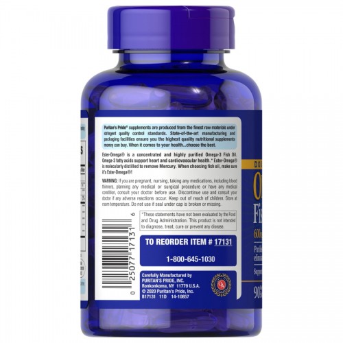 Puritan's Pride Omega-3 Fish Oil 1200 mg, 90 капсул CN10572 Puritan's Pride Omega-3 Fish Oil 1200 mg, 90 капсул CN10572