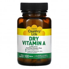 Country Life Dry Vitamin A 10000 IU, 100 таблеток Country Life Dry Vitamin A 10000 IU, 100 таблеток