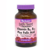 Bluebonnet Nutrition Earth Sweet Chewables Vitamin В6 Vitamin В12 and Folic Acid, 60 жевательных таблеток Bluebonnet Nutrition Earth Sweet Chewables Vitamin В6 Vitamin В12 and Folic Acid, 60 жевательных таблеток