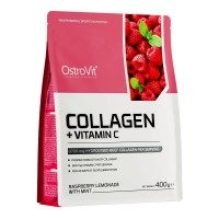 OstroVit Collagen + Vitamin C, 400 грам - Малиновий лимонад із м'ятою OstroVit Collagen + Vitamin C, 400 грам - Малиновий лимонад із м'ятою