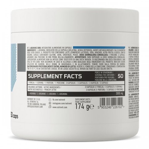 OstroVit Arginine 1000, 150 капсул CN5880 Ostrovit OstroVit Arginine 1000, 150 капсул CN5880 Ostrovit