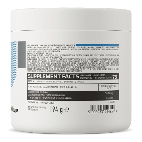 OstroVit Creatine HCL 1200, 150 капсул CN8555 Ostrovit OstroVit Creatine HCL 1200, 150 капсул CN8555 Ostrovit