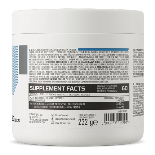 OstroVit Tri Creatine Malate 1200, 180 капсул CN7780 Ostrovit OstroVit Tri Creatine Malate 1200, 180 капсул CN7780 Ostrovit