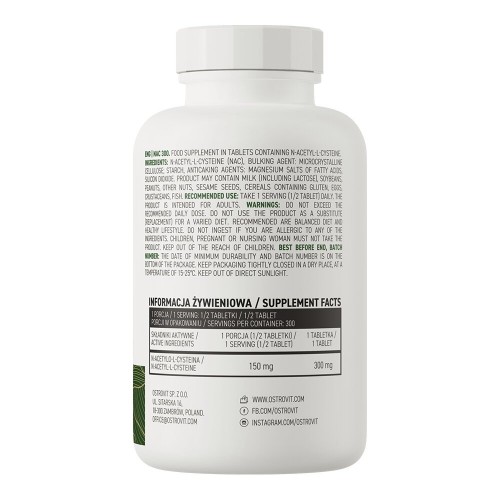 OstroVit Vege NAC 300 mg, 150 таблеток CN15117 Ostrovit OstroVit Vege NAC 300 mg, 150 таблеток CN15117 Ostrovit