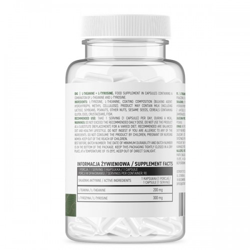 OstroVit Vege Theanine + Tyrosine, 90 вегакапсул CN6322 Ostrovit OstroVit Vege Theanine + Tyrosine, 90 вегакапсул CN6322 Ostrovit