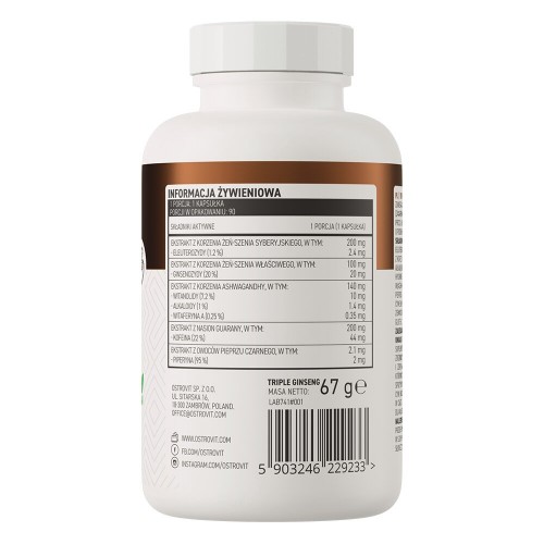OstroVit Vege Triple Ginseng, 90 вегакапсул CN16016 Ostrovit OstroVit Vege Triple Ginseng, 90 вегакапсул CN16016 Ostrovit