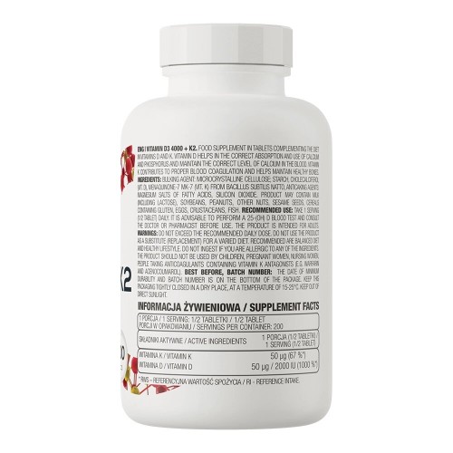 OstroVit Vitamin D3 4000 +K2, 100 таблеток CN2813 Ostrovit OstroVit Vitamin D3 4000 +K2, 100 таблеток CN2813 Ostrovit