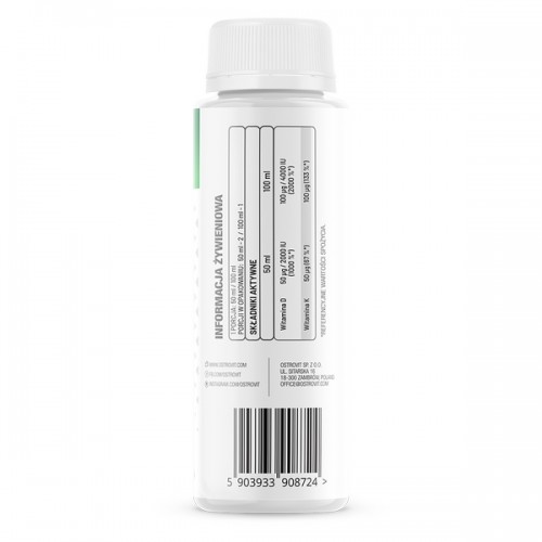 OstroVit Vitamin D3 4000 + K2 MK-7 Shot, 100 мл - Ківі CN12861-1 Ostrovit OstroVit Vitamin D3 4000 + K2 MK-7 Shot, 100 мл - Ківі CN12861-1 Ostrovit
