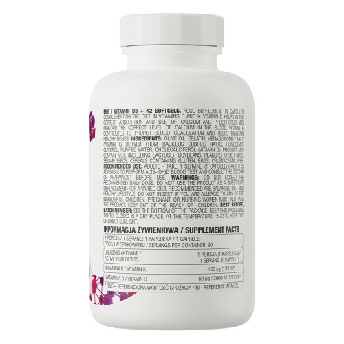 OstroVit Vitamin D3+K2, 90 капсул CN15257 Ostrovit OstroVit Vitamin D3+K2, 90 капсул CN15257 Ostrovit