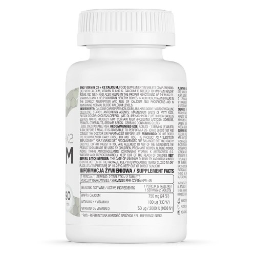 OstroVit Vitamin D3+K2 Calcium, 90 таблеток CN2008 Ostrovit OstroVit Vitamin D3+K2 Calcium, 90 таблеток CN2008 Ostrovit