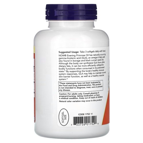 NOW Evening Primrose Oil 500 mg, 250 капсул CN10904 NOW NOW Evening Primrose Oil 500 mg, 250 капсул CN10904 NOW
