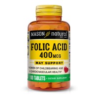 Mason Natural Folic Acid 400 mcg, 100 таблеток Mason Natural Folic Acid 400 mcg, 100 таблеток