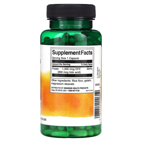 Swanson Folic Acid 800 mcg, 250 капсул CN16684 Swanson Swanson Folic Acid 800 mcg, 250 капсул CN16684 Swanson