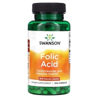 Swanson Folic Acid 800 mcg, 250 капсул Swanson Folic Acid 800 mcg, 250 капсул