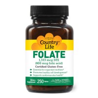 Country Life Folic Acid, 250 таблеток Country Life Folic Acid, 250 таблеток