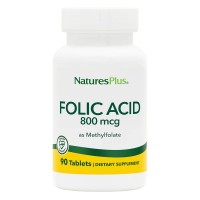 Natures Plus Folic Acid 800 mcg, 90 таблеток Natures Plus Folic Acid 800 mcg, 90 таблеток