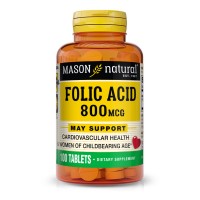 Mason Natural Folic Acid 800 mcg, 100 таблеток Mason Natural Folic Acid 800 mcg, 100 таблеток