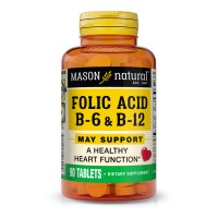 Mason Natural Folic Acid B6 & B12, 90 таблеток Mason Natural Folic Acid B6 & B12, 90 таблеток