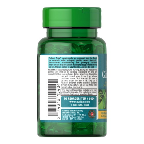 Puritan's Pride Ginkgo Biloba 60 mg, 120 капсул CN10520 Puritan's Pride Puritan's Pride Ginkgo Biloba 60 mg, 120 капсул CN10520 Puritan's Pride
