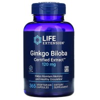 Life Extension Ginkgo Biloba Certified Extrac 120 mg, 365 вегакапсул