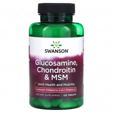 Swanson Glucosamine, Chondroitin & MSM (3 per day) Highest Strength, 120 таблеток Swanson Glucosamine, Chondroitin & MSM (3 per day) Highest Strength, 120 таблеток