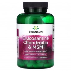 Swanson Glucosamine, Chondroitin & MSM (1 per day), 120 таблеток Swanson Glucosamine, Chondroitin & MSM (1 per day), 120 таблеток