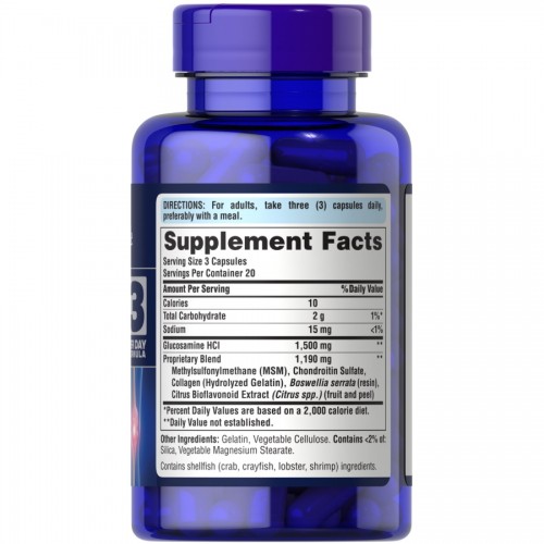 Puritan's Pride Chondroitin Glucosamine MSM 3 Per Day Formula, 60 капсул CN5465 Puritan's Pride Puritan's Pride Chondroitin Glucosamine MSM 3 Per Day Formula, 60 капсул CN5465 Puritan's Pride