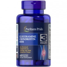 Puritan's Pride Chondroitin Glucosamine MSM 3 Per Day Formula, 60 капсул Puritan's Pride Chondroitin Glucosamine MSM 3 Per Day Formula, 60 капсул