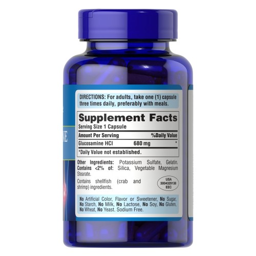 Puritan's Pride Glucosamine HCL 680 mg, 120 капсул CN13163 Puritan's Pride Puritan's Pride Glucosamine HCL 680 mg, 120 капсул CN13163 Puritan's Pride