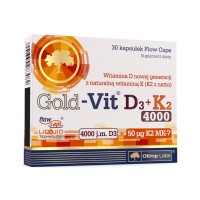 Olimp Sport Nutrition Gold-Vit D3+K2 4000 IU, 30 капсул Olimp Sport Nutrition Gold-Vit D3+K2 4000 IU, 30 капсул