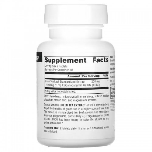 Source Naturals Green Tea Extract 100 mg, 60 таблеток CN12657 Source Naturals Source Naturals Green Tea Extract 100 mg, 60 таблеток CN12657 Source Naturals