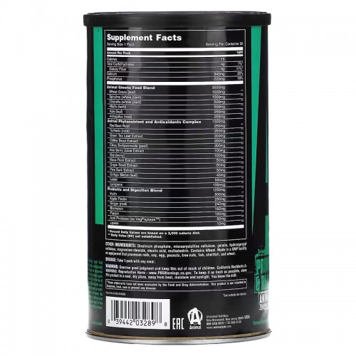 Universal Nutrition Animal Greens Pak, 30 пакетиків CN9588 Universal Nutrition Universal Nutrition Animal Greens Pak, 30 пакетиків CN9588 Universal Nutrition