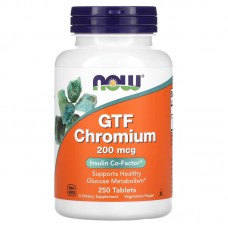 NOW GTF Chromium 200 mcg, 250 таблеток NOW GTF Chromium 200 mcg, 250 таблеток