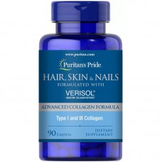Puritan's Pride Hair Skin and Nails with Verisol, 90 каплет Puritan's Pride Hair Skin and Nails with Verisol, 90 каплет