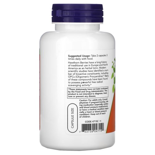 NOW Hawthorn Berry 540 mg, 100 вегакапсул CN11522 NOW NOW Hawthorn Berry 540 mg, 100 вегакапсул CN11522 NOW