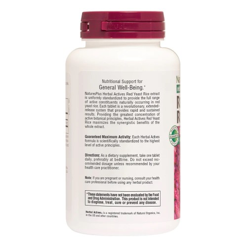 Natures Plus Herbal Actives Red Yeast Rice 600 mg, 60 таблеток CN11834 Natures Plus Natures Plus Herbal Actives Red Yeast Rice 600 mg, 60 таблеток CN11834 Natures Plus