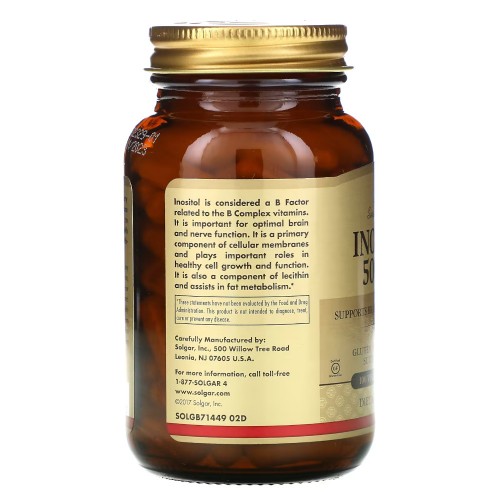 Solgar Inositol 500 mg, 100 вегакапсул CN10118 Solgar Solgar Inositol 500 mg, 100 вегакапсул CN10118 Solgar