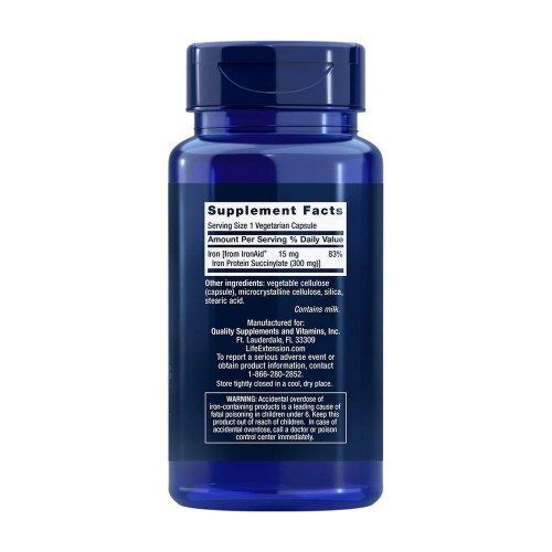 Life Extension Iron Protein Plus 300 mg, 100 вегакапсул CN14051 Life Extension Life Extension Iron Protein Plus 300 mg, 100 вегакапсул CN14051 Life Extension