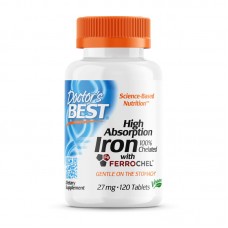 Doctor's Best Iron 27 mg High Absorption, 120 таблеток Doctor's Best Iron 27 mg High Absorption, 120 таблеток