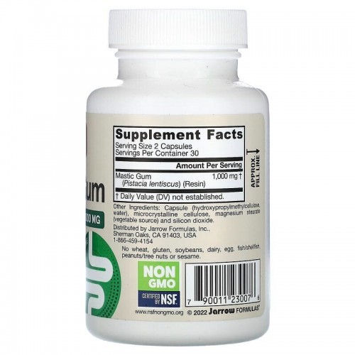 Jarrow Formulas Mastic Gum 1000 mg, 60 капсул CN20187-1 Jarrow Formulas Jarrow Formulas Mastic Gum 1000 mg, 60 капсул CN20187-1 Jarrow Formulas