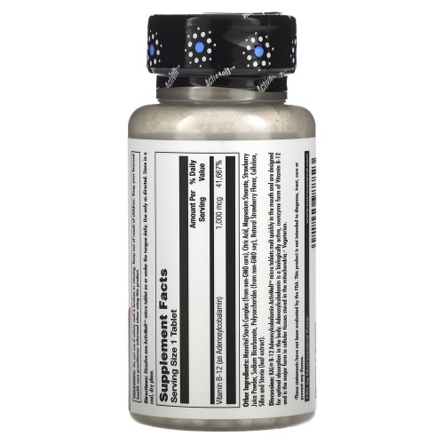 KAL Vitamin B-12 Adenosylcobalamin 1000 mcg, 90 мікро таблеток - Полуниця CN16532 KAL KAL Vitamin B-12 Adenosylcobalamin 1000 mcg, 90 мікро таблеток - Полуниця CN16532 KAL